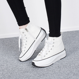 [GIRLS GOOB] Women's Lace Up Casual Comfort Ankle Sneakers, Girl's Fashion Shoes, Canvas - Made in KOREA